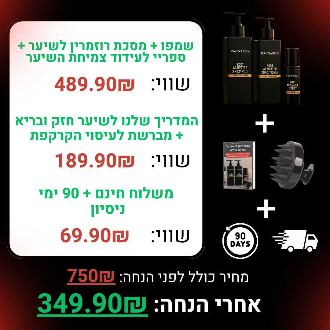 מארז הלוחם™- ערכה לטיפול ושיקום נשירת שיער הגבר